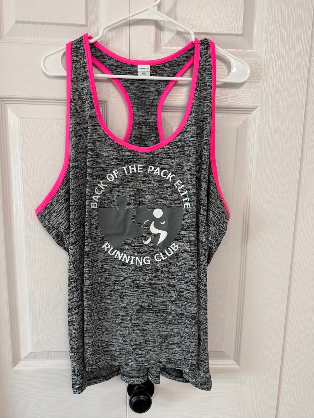 Sport-Tek Heather Gray Tank with Hot Pink Trim